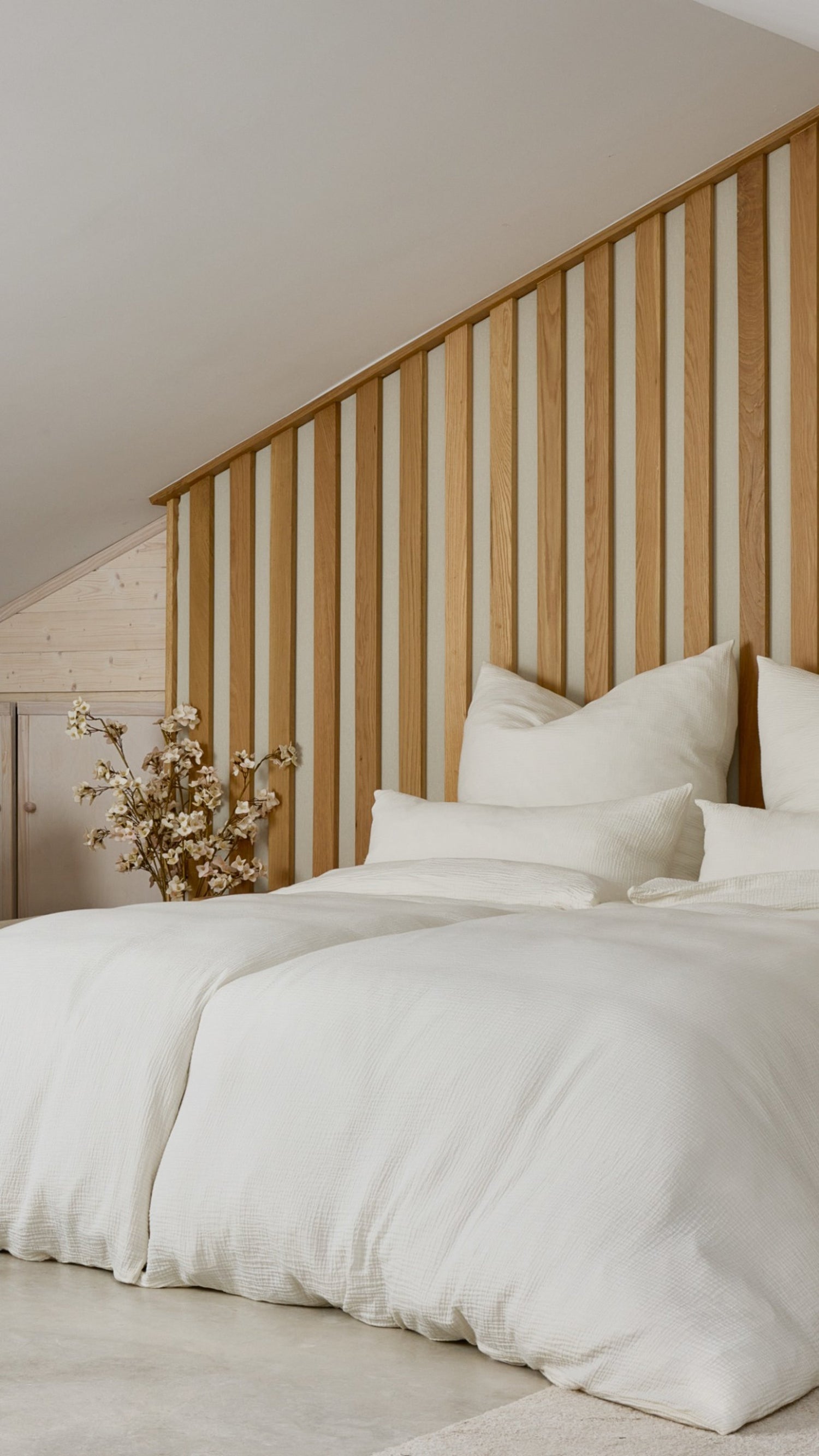 Musselin-Bettwäsche in der Farbe Morgentau aus 100% Bio-Baumwolle für Erwachsene - weich, atmungsaktiv und nachhaltig gefertigt in Portugal. GOTS-zertifiziert